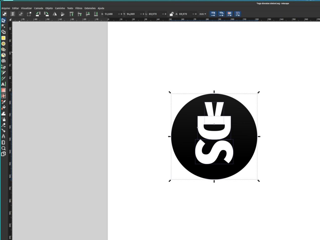 Logo Dionatan Simioni no Inkscape